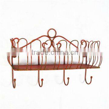 12B160NR-metal hook w/double shelves