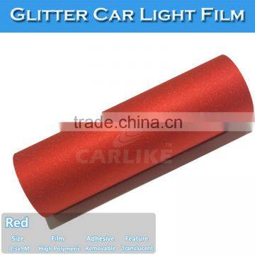 12"x394" New Arrival High Grade Glitter Light Black Car Headlight Wrap Film photo-4