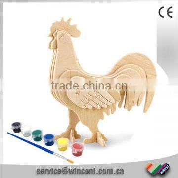 Kids Educational Toys Cock 3D Wooden Puzzle