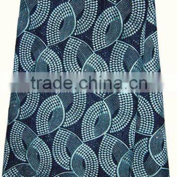 Orange color litter sequin flower Indian Fabric Silk african fabric CL4069 navy