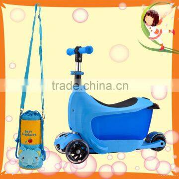 Cute bottler holder matched new smart kids scooter with seat and container for best gift