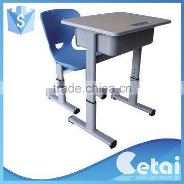 Wooden college classroom student desk and chair furniture