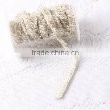 Handmade Sew on Lace Beaded Trim for Wedding Dress Decoration photo-2