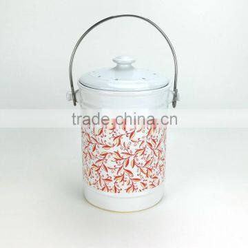 Stoneware Compost Pail,Ceramic Compost Crock photo-3