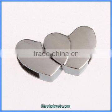 Wholesale Silver Heart Magnetic Clasps For Leather Jewelry Making PMC-005C