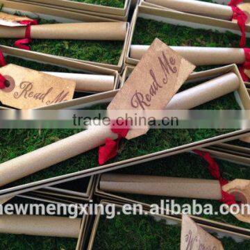 Customizd Boxed Royal tube with scroll wedding invitation