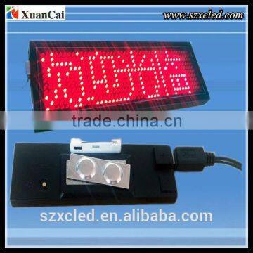 Factory price Programmable LED scrolling message Yellow Badge