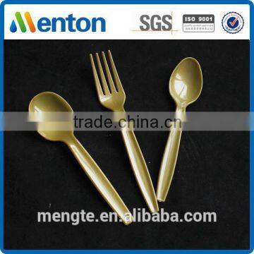 lunxry personlized disposable gold cutlery