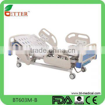 Deluxe three function electric hospital bed with central brake system