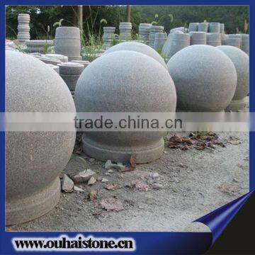 Primary school sesame white color round sphere with base exterior stone ball