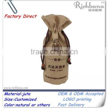 wholesale hemp bag drawstring for rice