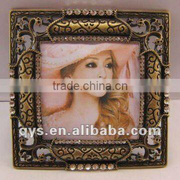 Jeweled Metal Picture Frame, Zinc Alloy Photo Frame