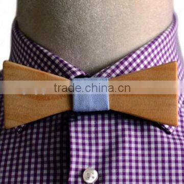 Premium slim mens wooden bowtie