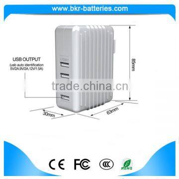 Fixed EU plug or UK plug usb travel charger universal multi port usb charger
