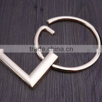 Guangzhou factory alloy GL-shaped handbag handle for tote bag