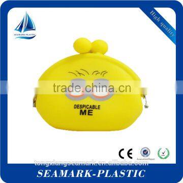 2016 high quality custom design silicone squeeze coin purse with logo printed