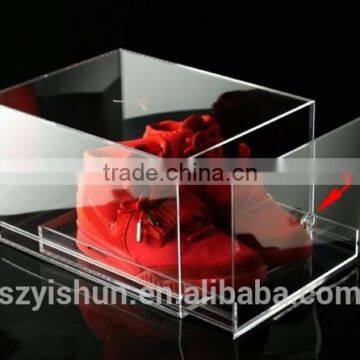 Transparent customized clear acrylic shoe box , sneaker box for storage