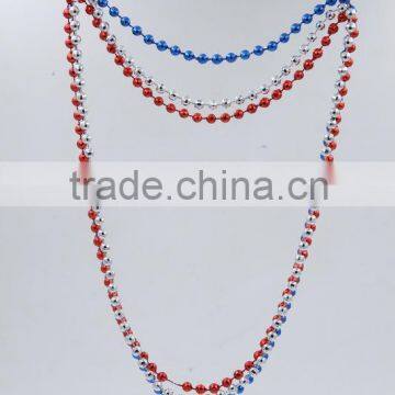 USA National Day party Bead chain fashion necklace silver beads