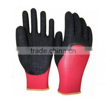 10 Gauge Latex Coated Crinkle Finish Safety Gloves for Gardening