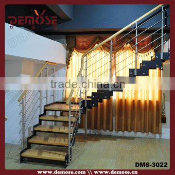 ornamental staircase interior design/iron staircase railing/wooden steps