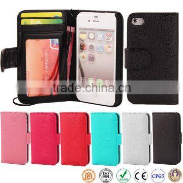 for iPhone 4G/4GS Flip Leather Cover Case with credit card slot                        
                                                Quality Choice