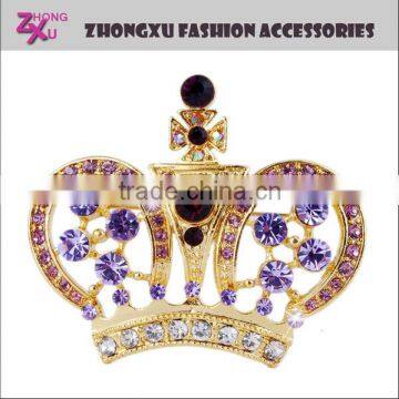 new popular rhinestone crown brooch for lady