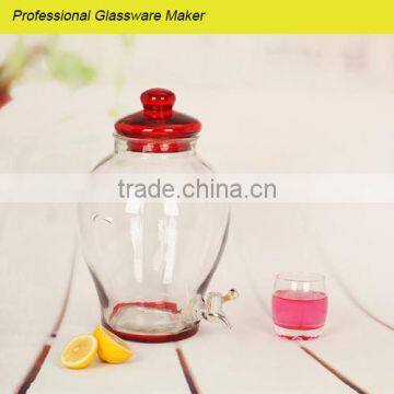 new design Giant glass drink dispenser with hand painted