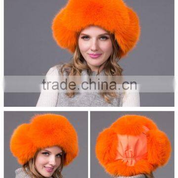 Fashion Gorgeous Real Leather Earflap Mink Fur Hat in Winter for charming lady