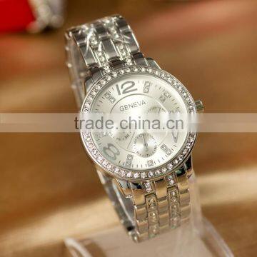 Fashion Geneva Watch With Crystall Women's Rhinestone Watches Steel Geneva Analog Display Wristwatch Oem Order photo-2