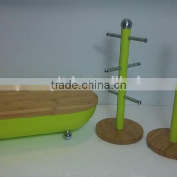 3pcs kitchen storage bread box set with paper holder