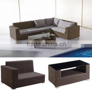 Hotsale PE rattan outdoor patio sofa set all weather garden furniture with cushion