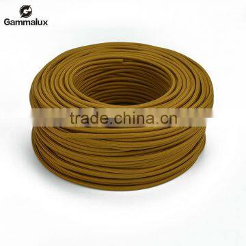 New Style Popular Colourful Textile Power Cord ,Brown Yellow Fabric Power Cord Round
