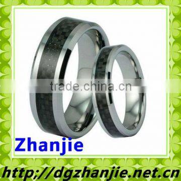 44002 fashion tungsten ring with carbon fiber Inner