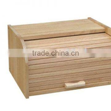 Wooden Bread Storage Bin with Removable Louvered Door Lid for Food Storage