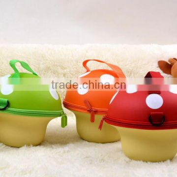 New design EVA Green color mushroom shape wholesale handbag/High grade oranger color mushroom handbag for children