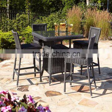 PE Rattan bar set- Outdoor garden bar stool furniture