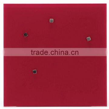 gouthened glass, 3 mm thick, red color screen-printing on back, 450 x 450 mm memo board