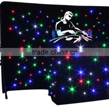 Multi Color led star cloth curtain for Wedding party