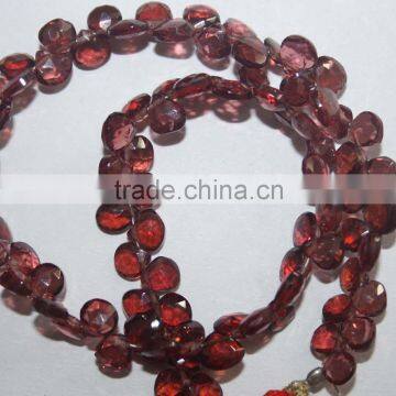 Garnet Faceted Heart