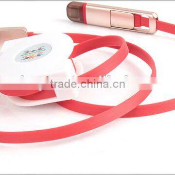 2016 Factory Wholesale High Quality Promotional Gift TPE Material Retractable 2 in 1 Micro USB Cable Sync Data Charging photo-2