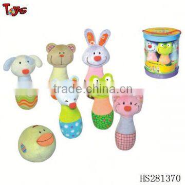 plush animal baby bowling,plush bowling play set