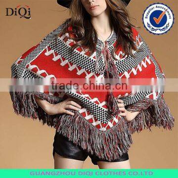 wholesale womens ladies knit poncho, wool knitted poncho