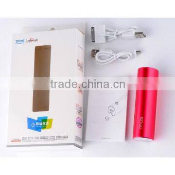 2600mah Metal Shell Power Bank with LED indicator on the button