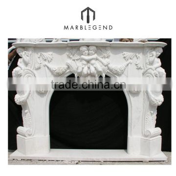 Outdoor and Indoor Stone Antique Marble Fireplace Mantel