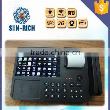 7" Touch Screen Wireless Payment Android Tablet POS with Printer ,WIFI,RFID