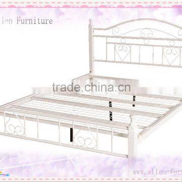 Metal Bed Queen size with headboard and footboard white