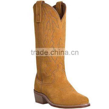 tan cowgirl&cowboy genuine leather western suede boots wholesale