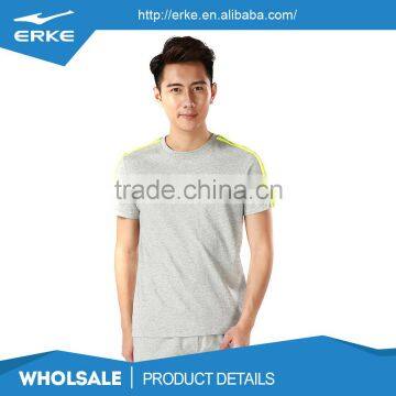 ERKE Wholesale Round Neck Blank Gray Blue Black 100%cotton Mens t Shirt photo-2