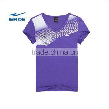 ERKE Womens V-neck Shirt Custom T-shirt Cheap Sports T-shirt Summer T-shirt for Women OEM/wholesale China Manufacture photo-4