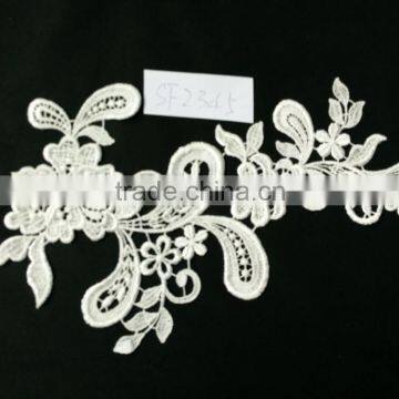 Hot sale elegant embroidery lace fabric for wedding dresses factory